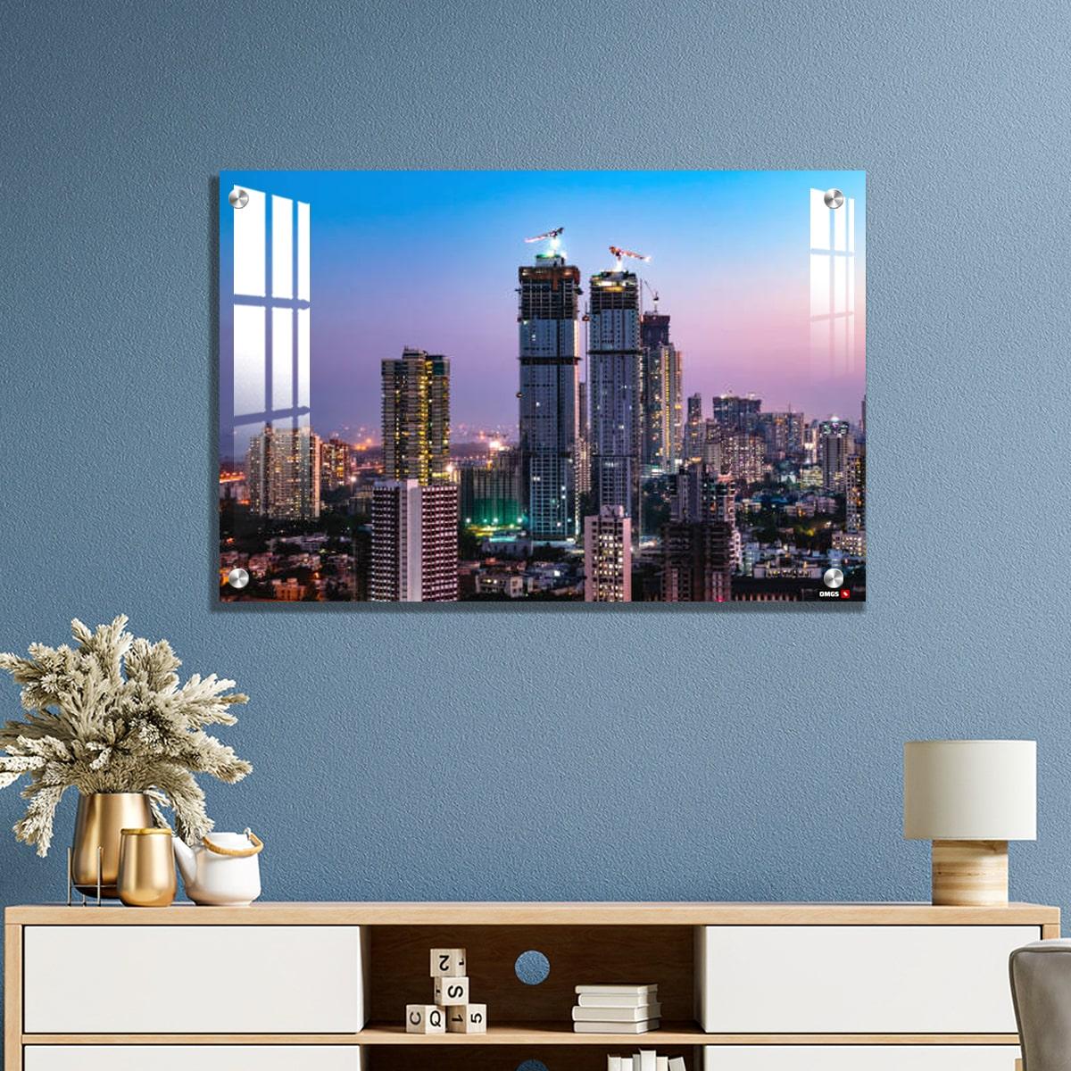 OMGs Acrylic Wall Decor - Mumbai Skyline- Wadala, Sewri, Lalbaug.