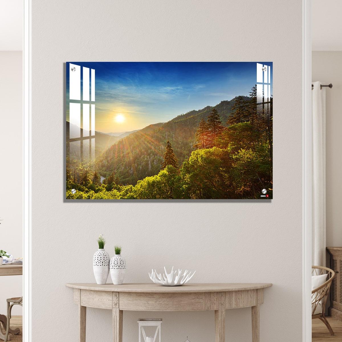 OMGs Acrylic Wall Decor - Sun Setting on New Found Gap Great Smoky Mountains