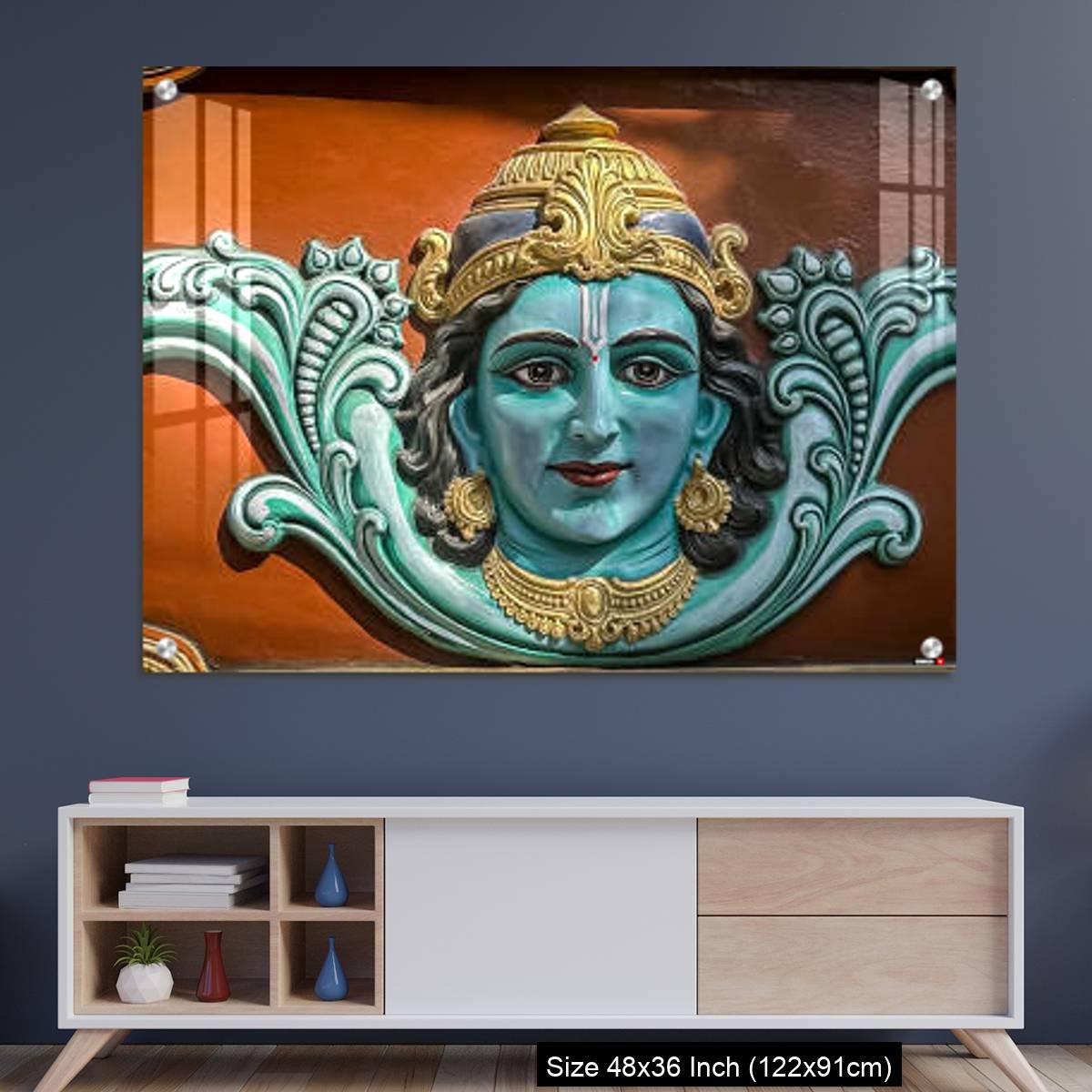 OMGs Acrylic Wall Decor – Statue of Indian Hindu God Krishna
