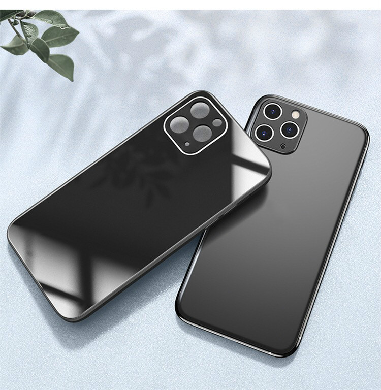 Glass Back Silicone Frame iPhone Case3